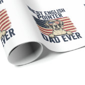 Bester English-Pointer-Vater jemals Patriotischer Geschenkpapier (Rolleneckpunkt)