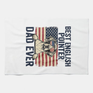 Bester English-Pointer-Vater jemals Patriotischer  Geschirrtuch