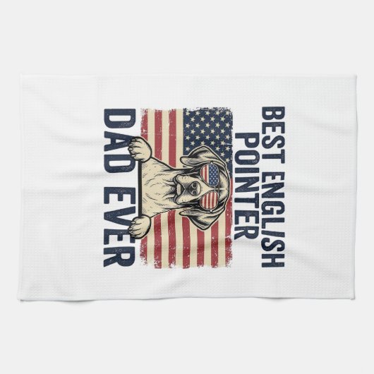 Bester English-Pointer-Vater jemals Patriotischer Geschirrtuch (Horizontal)