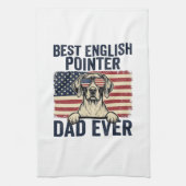 Bester English-Pointer-Vater jemals Patriotischer Geschirrtuch (Vertikal)