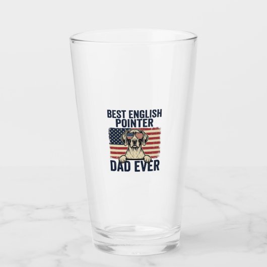 Bester English-Pointer-Vater jemals Patriotischer Glas (Vorderseite)
