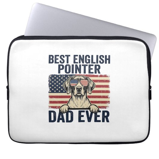 Bester English-Pointer-Vater jemals Patriotischer  Laptopschutzhülle (Vorderseite)