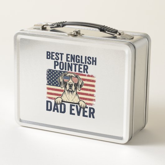 Bester English-Pointer-Vater jemals Patriotischer Metall Brotdose (Vorderseite)