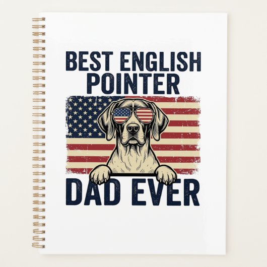 Bester English-Pointer-Vater jemals Patriotischer Planer (Vorderseite)