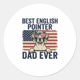 Bester English-Pointer-Vater jemals Patriotischer Runder Aufkleber