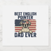 Bester English-Pointer-Vater jemals Patriotischer Schaumweinetikett (Einzelnes Label)