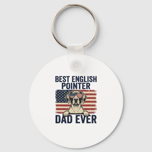 Bester English-Pointer-Vater jemals Patriotischer  Schlüsselanhänger (Vorderseite)