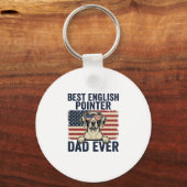 Bester English-Pointer-Vater jemals Patriotischer  Schlüsselanhänger (Vorderseite)