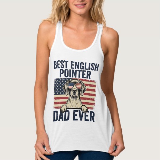 Bester English-Pointer-Vater jemals Patriotischer Tank Top (Vorderseite)