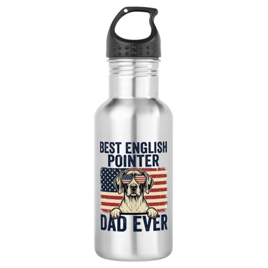 Bester English-Pointer-Vater überhaupt Patriotisch Edelstahlflasche (Vorderseite)