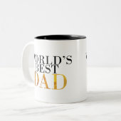 Bester Entwurf des Vaters der Welt (Gold) für Zweifarbige Tasse (Vorderseite Links)