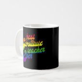 Bester Ersatzlehrer je Regenbogenlehrer Kaffeetasse (Vorderseite Links)