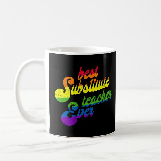 Bester Ersatzlehrer je Regenbogenlehrer Kaffeetasse (Links)