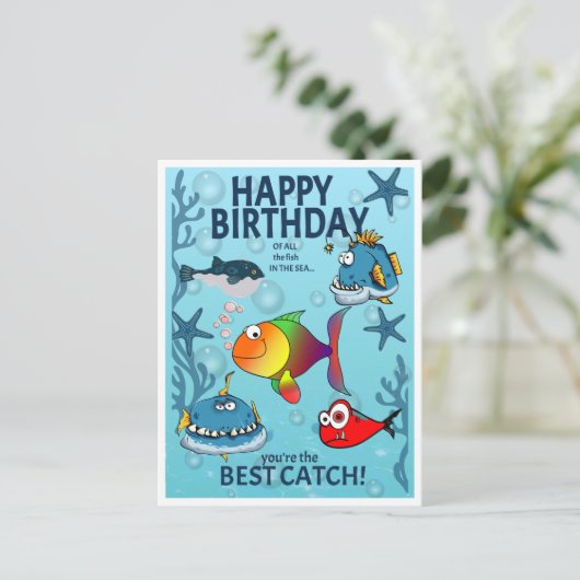 bester Fang Geburtstag Feiertagspostkarte (Stehend Vorderseite)