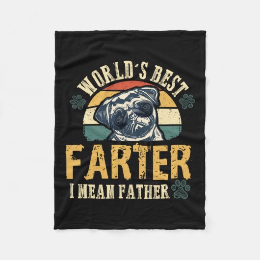 Bester Farter I Gemein Vater Bester Vater je Coole Fleecedecke (Vorderseite)
