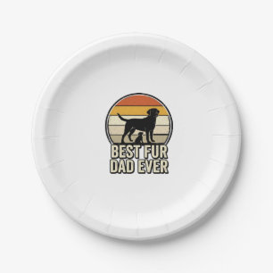 Bester Fell-Vater Aller Zeiten Vintage-Hund-Vater- Pappteller