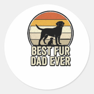 Bester Fell-Vater Allerzeit Vintage Hund-Vater Shi Runder Aufkleber