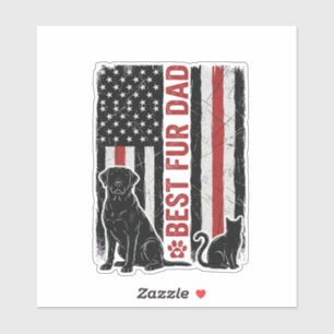 Bester Fell-Vater Vintage-Flagge Hund Katze-Shirt- Aufkleber