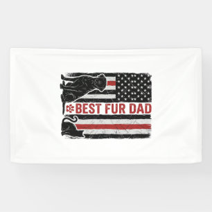 Bester Fell-Vater Vintage-Flagge Hund Katze-Shirt- Banner