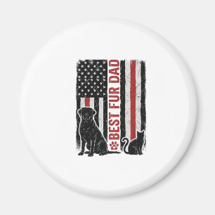 Bester Fell-Vater Vintage-Flagge Hund Katze-Shirt- Magnet