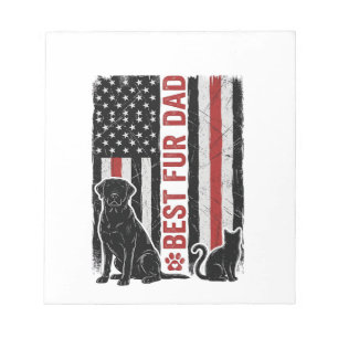Bester Fell-Vater Vintage-Flagge Hund Katze-Shirt- Notizblock