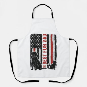 Bester Fell-Vater Vintage-Flagge Hund Katze-Shirt- Schürze