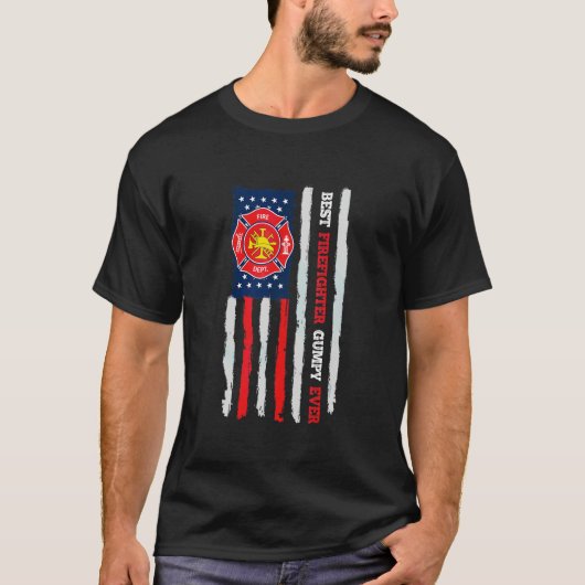 Bester Feuerwehrmann Gumpy jemals US-Flagge Feuerw T-Shirt (Vorderseite)