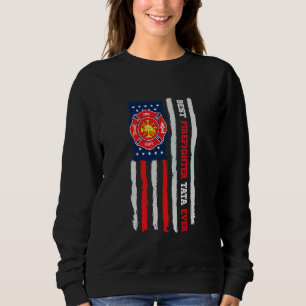 Bester Feuerwehrmann Tata jemals Us Flag Feuerwehr Sweatshirt