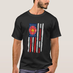 Bester Feuerwehrmann-Vater aller Zeiten USA-Flagge T-Shirt