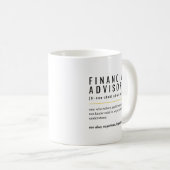 Bester Finanzberater je Tasse mit Definition (VorderseiteRechts)