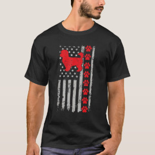 Bester Firefighter Maltipoo Mama Vater je US-Flagg T-Shirt