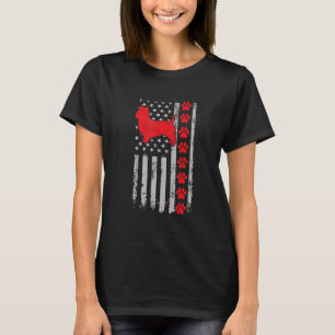 Bester Firefighter Terripoo Mama Vater je US Flagg T-Shirt