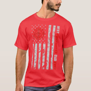 Bester Firefighter-Vater je amerikanische Flagge F T-Shirt