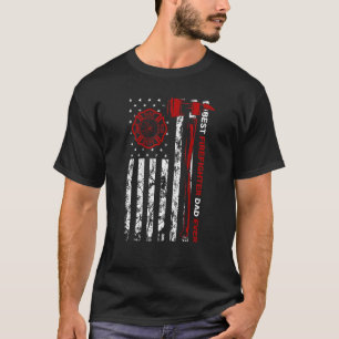 Bester Firefighter-Vater je amerikanische Flagge F T-Shirt