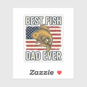 Bester Fischvater Aller Zeiten Vintage-Goldfisch-S Aufkleber