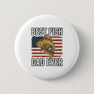 Bester Fischvater Aller Zeiten Vintage-Goldfisch-S Button
