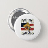 Bester Fischvater Aller Zeiten Vintage-Goldfisch-S Button (Vorne & Hinten)
