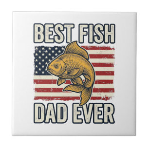 Bester Fischvater Aller Zeiten Vintage-Goldfisch-S Fliese