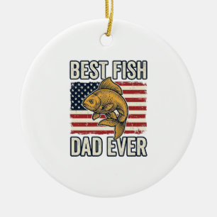 Bester Fischvater Aller Zeiten Vintage-Goldfisch-S Keramik Ornament