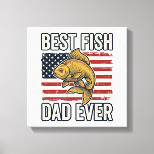 Bester Fischvater Aller Zeiten Vintage-Goldfisch-S Leinwanddruck