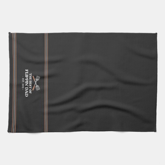 Bester Flippin Vater Spatula Funny Retro Geschirrtuch (Horizontal)