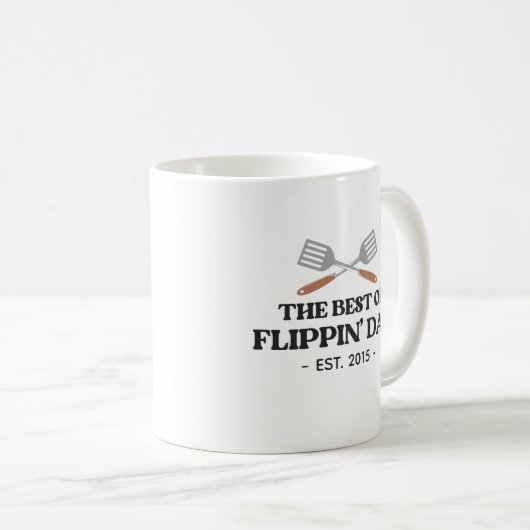 Bester Flippin Vater Spatula Funny Retro Kaffeetasse (VorderseiteRechts)