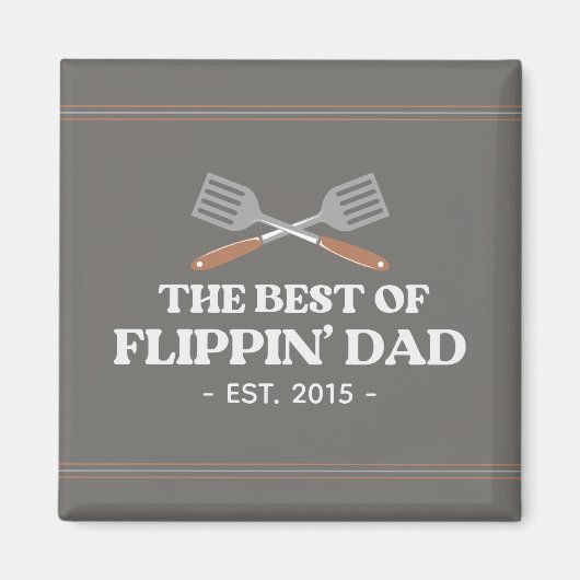 Bester Flippin Vater Spatula Funny Retro Magnet (Vorne)