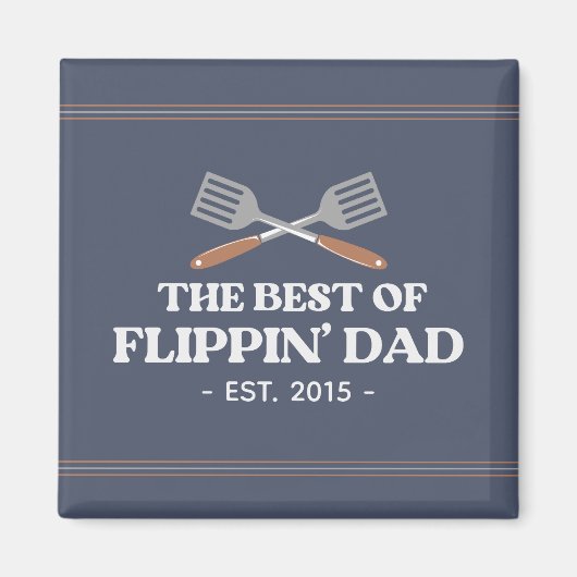 Bester Flippin Vater Spatula Funny Retro Magnet (Vorne)
