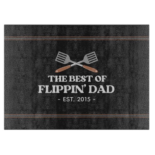 Bester Flippin Vater Spatula Funny Retro Schneidebrett (Vorderseite)
