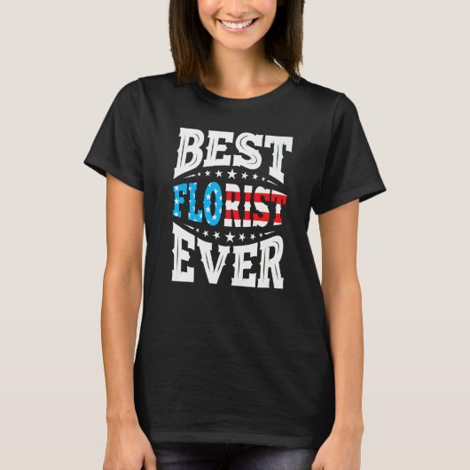 Bester Florist Floristen 4. vierter Juli USA Ameri T-Shirt (Vorderseite)