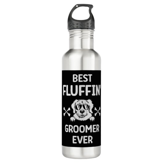 Bester Fluffin' Groomer Ever Fur Künstler Dog Groo Edelstahlflasche (Vorderseite)