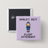 Bester Flugbegleiter der Welt Button (Vorne & Hinten)