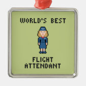 Bester Flugbegleiter der Welt Silbernes Ornament (Vorne)