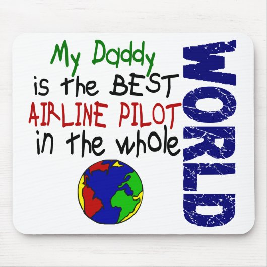 Bester Fluglinien-Pilot in Welt 2 (Vati) Mousepad (Vorne)